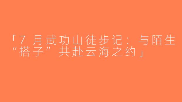「7月武功山徒步记：与陌生“搭子”共赴云海之约」