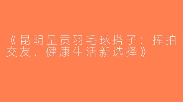 《昆明呈贡羽毛球搭子：挥拍交友，健康生活新选择》