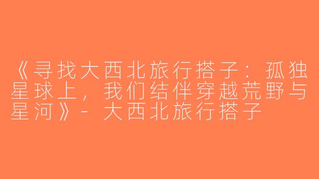 《寻找大西北旅行搭子：孤独星球上，我们结伴穿越荒野与星河》-大西北旅行搭子