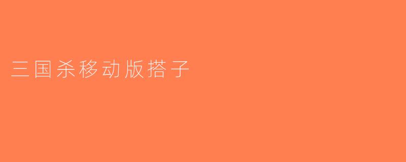 三国杀移动版搭子