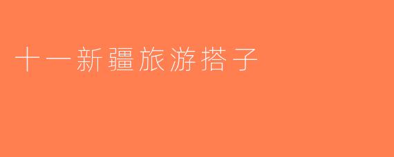 十一新疆旅游搭子