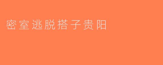 密室逃脱搭子贵阳