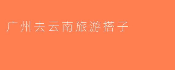 广州去云南旅游搭子