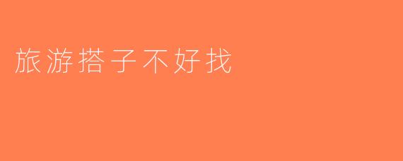 旅游搭子不好找