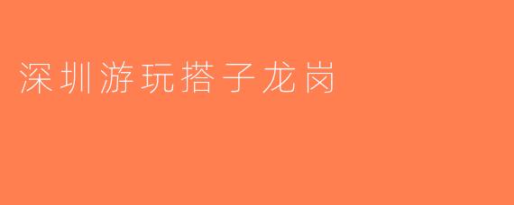 深圳游玩搭子龙岗