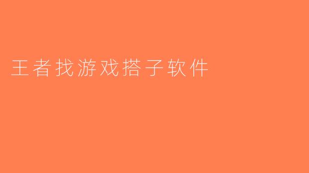 王者找游戏搭子软件