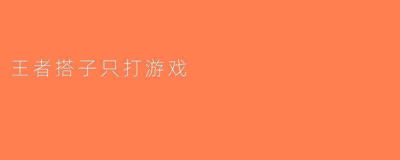 王者搭子只打游戏