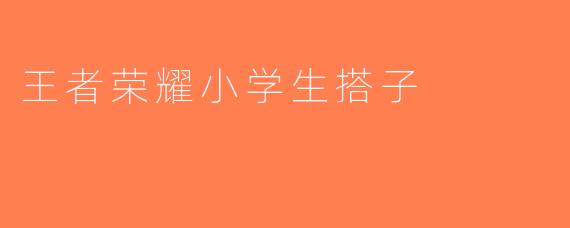 王者荣耀小学生搭子