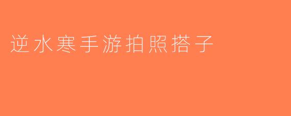 逆水寒手游拍照搭子