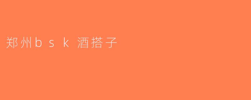 郑州bsk酒搭子