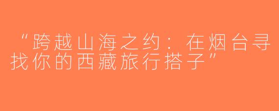 “跨越山海之约：在烟台寻找你的西藏旅行搭子”