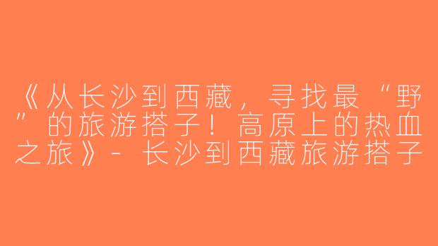 《从长沙到西藏，寻找最“野”的旅游搭子！高原上的热血之旅》-长沙到西藏旅游搭子