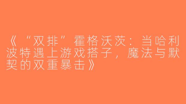 《“双排”霍格沃茨：当哈利波特遇上游戏搭子，魔法与默契的双重暴击》