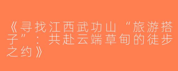《寻找江西武功山“旅游搭子”：共赴云端草甸的徒步之约》