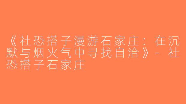 《社恐搭子漫游石家庄：在沉默与烟火气中寻找自洽》-社恐搭子石家庄