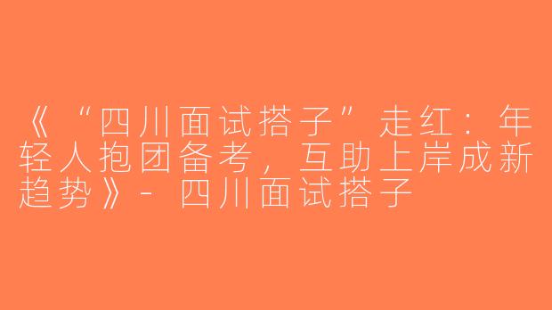 《“四川面试搭子”走红：年轻人抱团备考，互助上岸成新趋势》-四川面试搭子