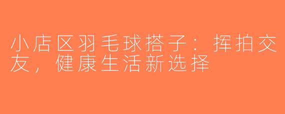 小店区羽毛球搭子：挥拍交友，健康生活新选择
