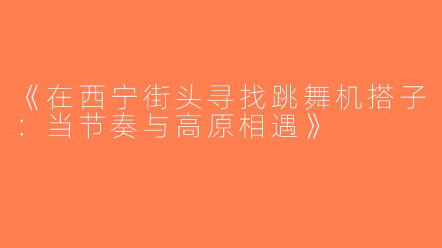 《在西宁街头寻找跳舞机搭子：当节奏与高原相遇》