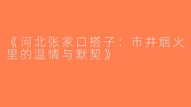 《河北张家口搭子：市井烟火里的温情与默契》