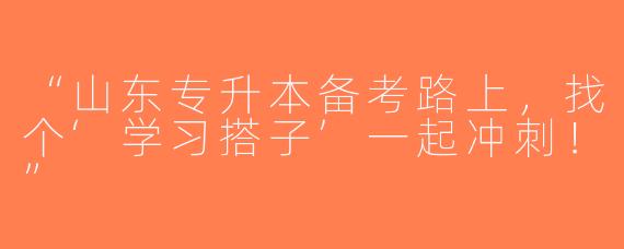 “山东专升本备考路上，找个‘学习搭子’一起冲刺！”
