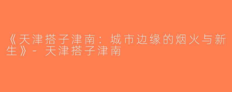 《天津搭子津南：城市边缘的烟火与新生》-天津搭子津南