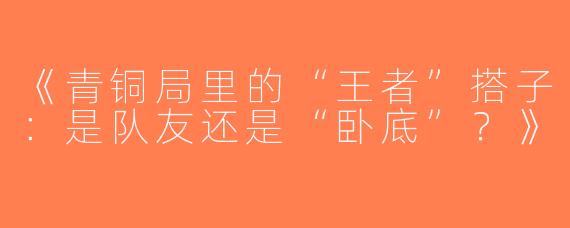 《青铜局里的“王者”搭子：是队友还是“卧底”？》