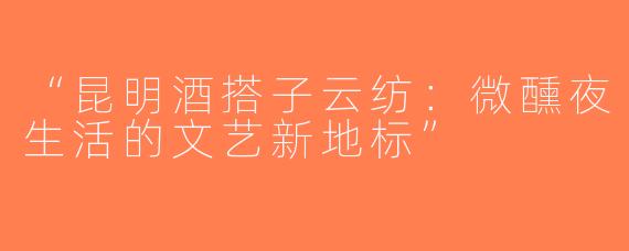 “昆明酒搭子云纺：微醺夜生活的文艺新地标”