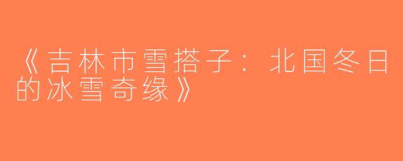 《吉林市雪搭子：北国冬日的冰雪奇缘》