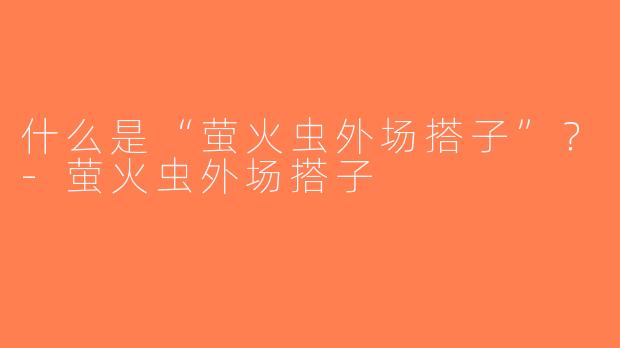 什么是“萤火虫外场搭子”？-萤火虫外场搭子