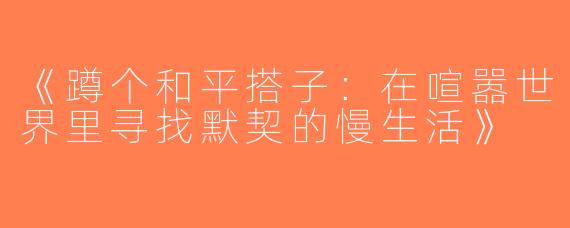《蹲个和平搭子：在喧嚣世界里寻找默契的慢生活》