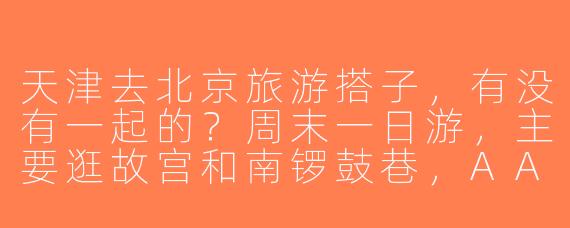 天津去北京旅游搭子，有没有一起的？周末一日游，主要逛故宫和南锣鼓巷，AA制，求性格随和、守时的伙伴~