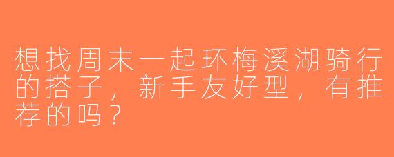 想找周末一起环梅溪湖骑行的搭子，新手友好型，有推荐的吗？