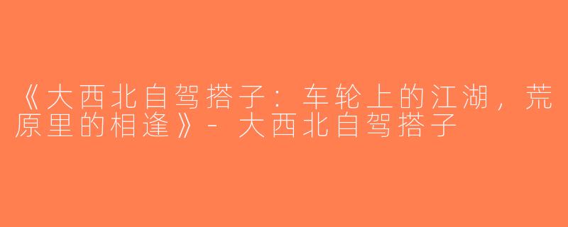 《大西北自驾搭子：车轮上的江湖，荒原里的相逢》-大西北自驾搭子
