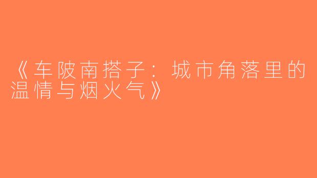 《车陂南搭子：城市角落里的温情与烟火气》