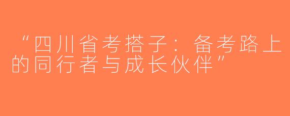 “四川省考搭子：备考路上的同行者与成长伙伴”