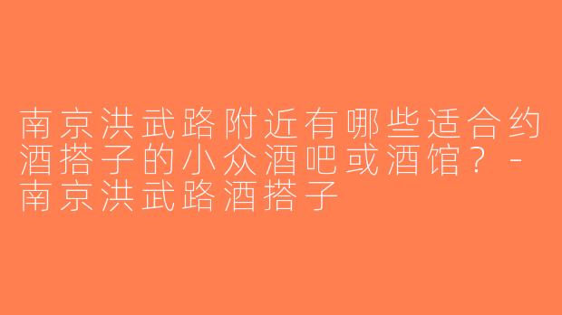 南京洪武路附近有哪些适合约酒搭子的小众酒吧或酒馆？-南京洪武路酒搭子