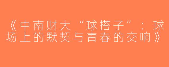 《中南财大“球搭子”：球场上的默契与青春的交响》