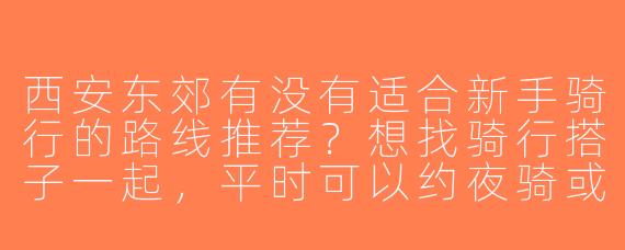 西安东郊有没有适合新手骑行的路线推荐？想找骑行搭子一起，平时可以约夜骑或者周末短途~