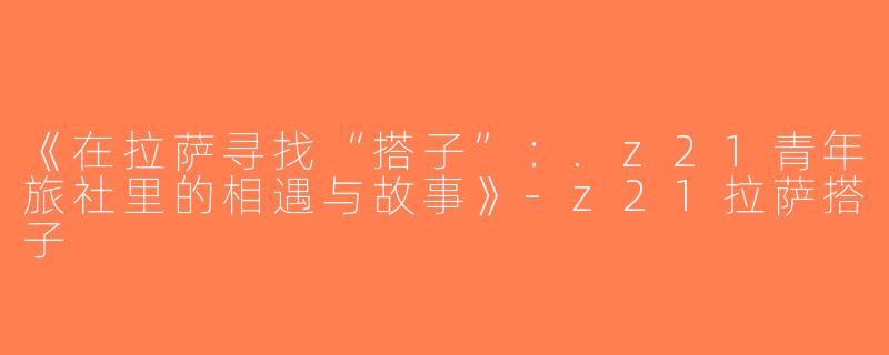 《在拉萨寻找“搭子”：.z21青年旅社里的相遇与故事》-z21拉萨搭子