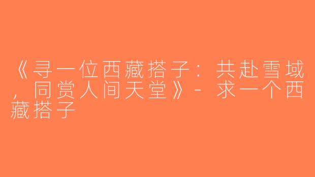 《寻一位西藏搭子：共赴雪域，同赏人间天堂》-求一个西藏搭子