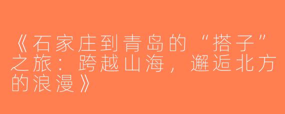 《石家庄到青岛的“搭子”之旅：跨越山海，邂逅北方的浪漫》