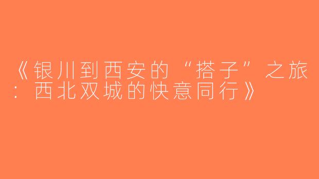 《银川到西安的“搭子”之旅：西北双城的快意同行》