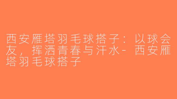 西安雁塔羽毛球搭子：以球会友，挥洒青春与汗水-西安雁塔羽毛球搭子