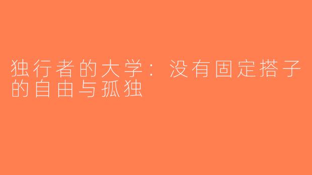 独行者的大学：没有固定搭子的自由与孤独