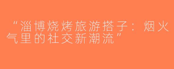 “淄博烧烤旅游搭子：烟火气里的社交新潮流”