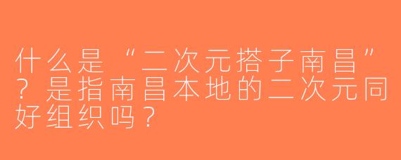 什么是“二次元搭子南昌”？是指南昌本地的二次元同好组织吗？