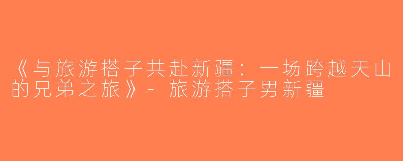 《与旅游搭子共赴新疆：一场跨越天山的兄弟之旅》-旅游搭子男新疆