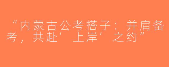 “内蒙古公考搭子：并肩备考，共赴‘上岸’之约”