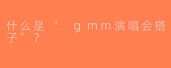 什么是“.gmm演唱会搭子”？