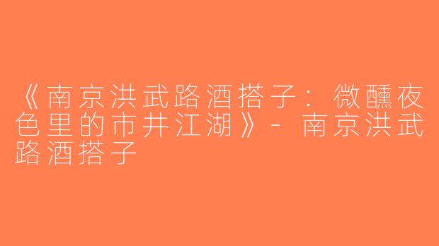 《南京洪武路酒搭子：微醺夜色里的市井江湖》-南京洪武路酒搭子